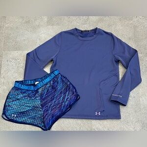 Womens UNDER ARMOUR Storm Sweatshirt & Athletic Shorts, sz Small